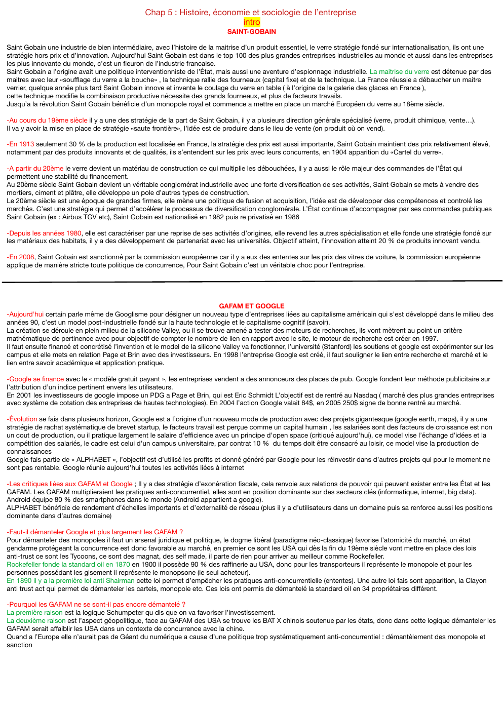 Prévisualisation du document Chap 5 : Histoire, économie et sociologie de l’entreprise intro SAINT-GOBAIN
