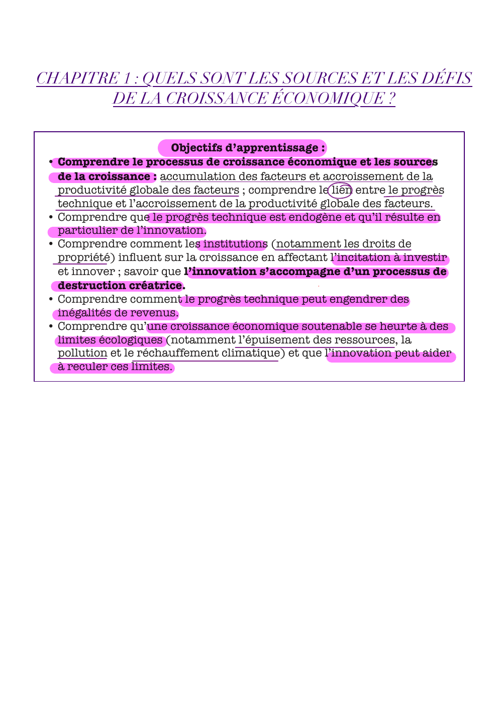 Prévisualisation du document Chapitre 1 croissance économique ses