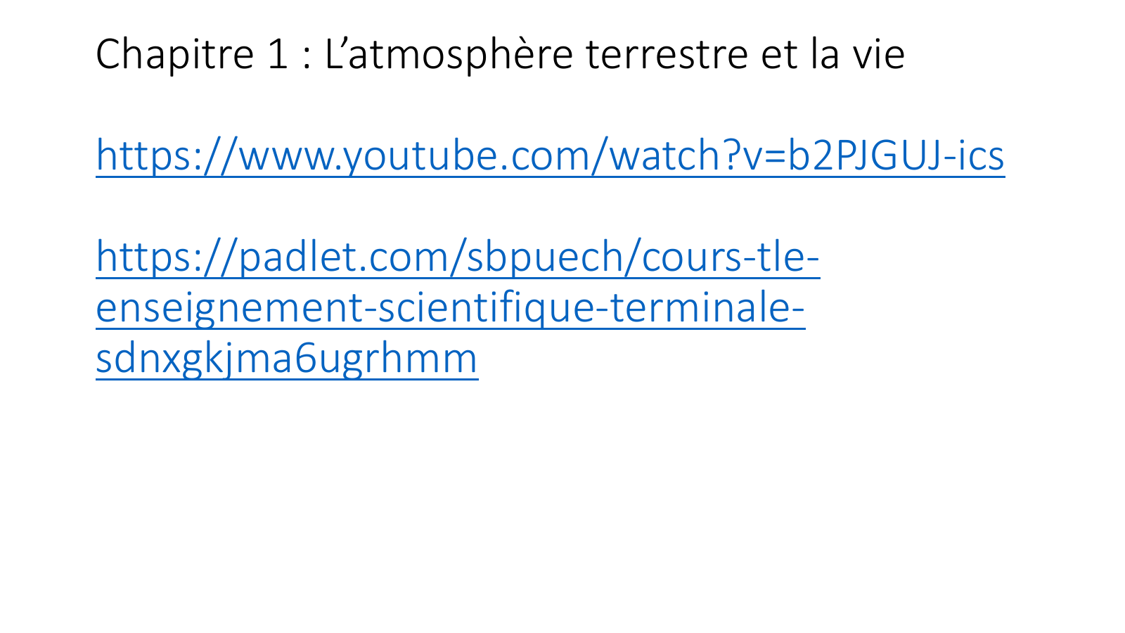 Prévisualisation du document Chapitre 1 : L’atmosphère terrestre et la vie