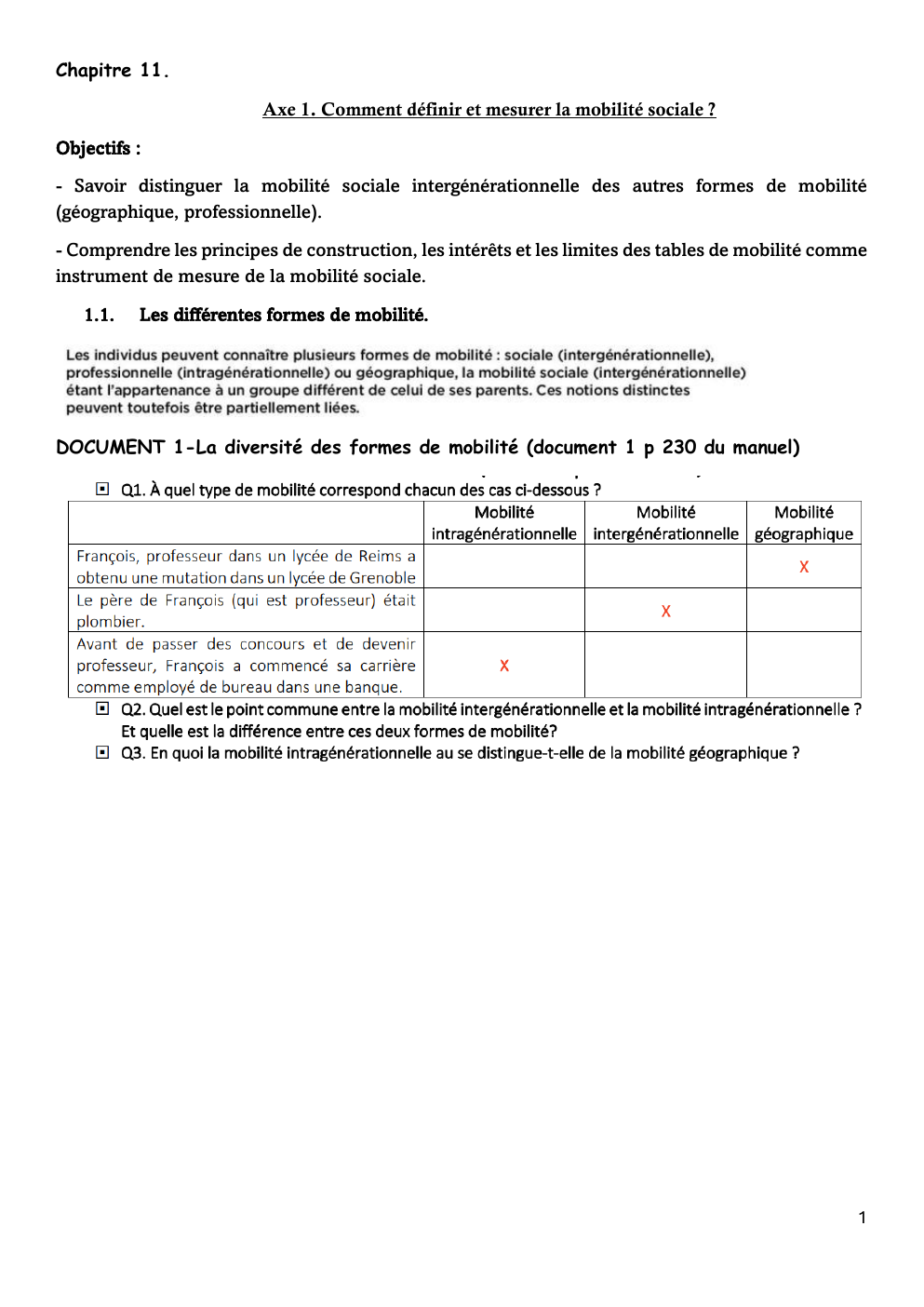 Prévisualisation du document Chapitre 11. Axe 1. Comment définir et mesurer la mobilité sociale ?