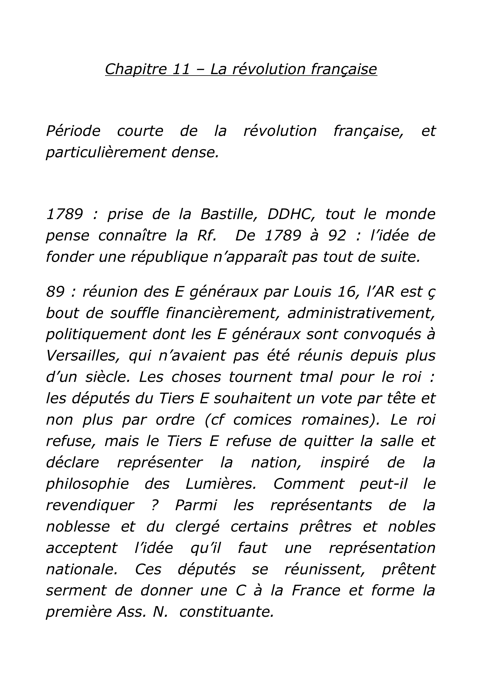 Prévisualisation du document Chapitre 11 – La révolution française
