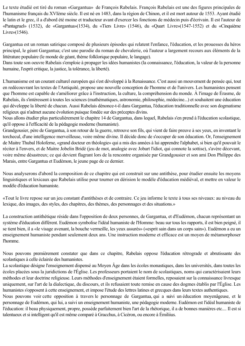 Prévisualisation du document Chapitre 14 de Gargantua - Rabelais