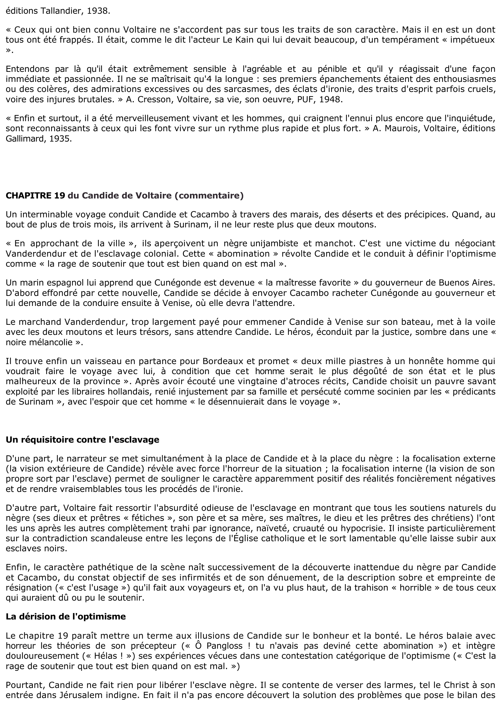 Prévisualisation du document CHAPITRE 19 du Candide de Voltaire (commentaire)