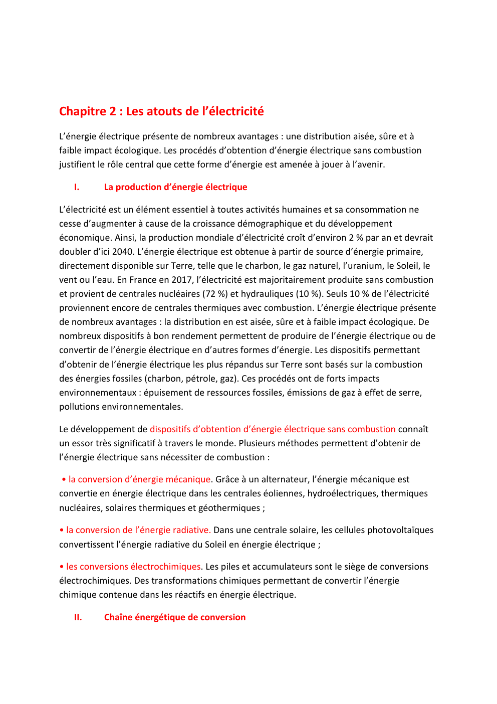 Prévisualisation du document Chapitre 2 : Les atouts de l’électricité