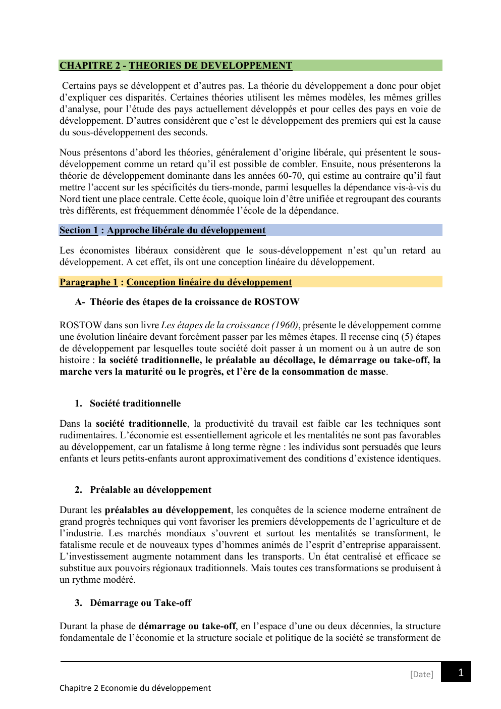 Prévisualisation du document CHAPITRE 2 - THEORIES DE DEVELOPPEMENT