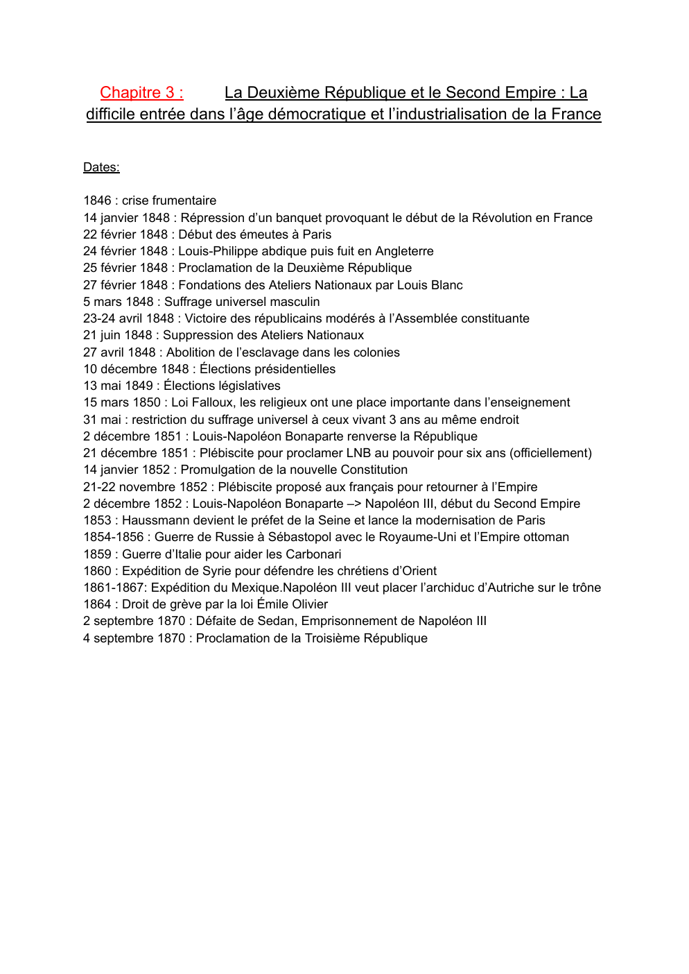 Prévisualisation du document Chapitre 3 : La Deuxième République et le Second Empire : La difficile entrée dans l’âge démocratique et l’industrialisation de la France