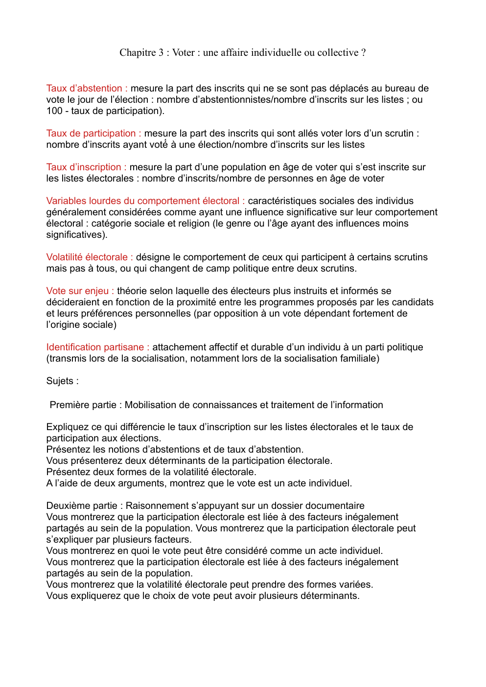 Prévisualisation du document Chapitre 3 : Voter : une affaire individuelle ou collective ?