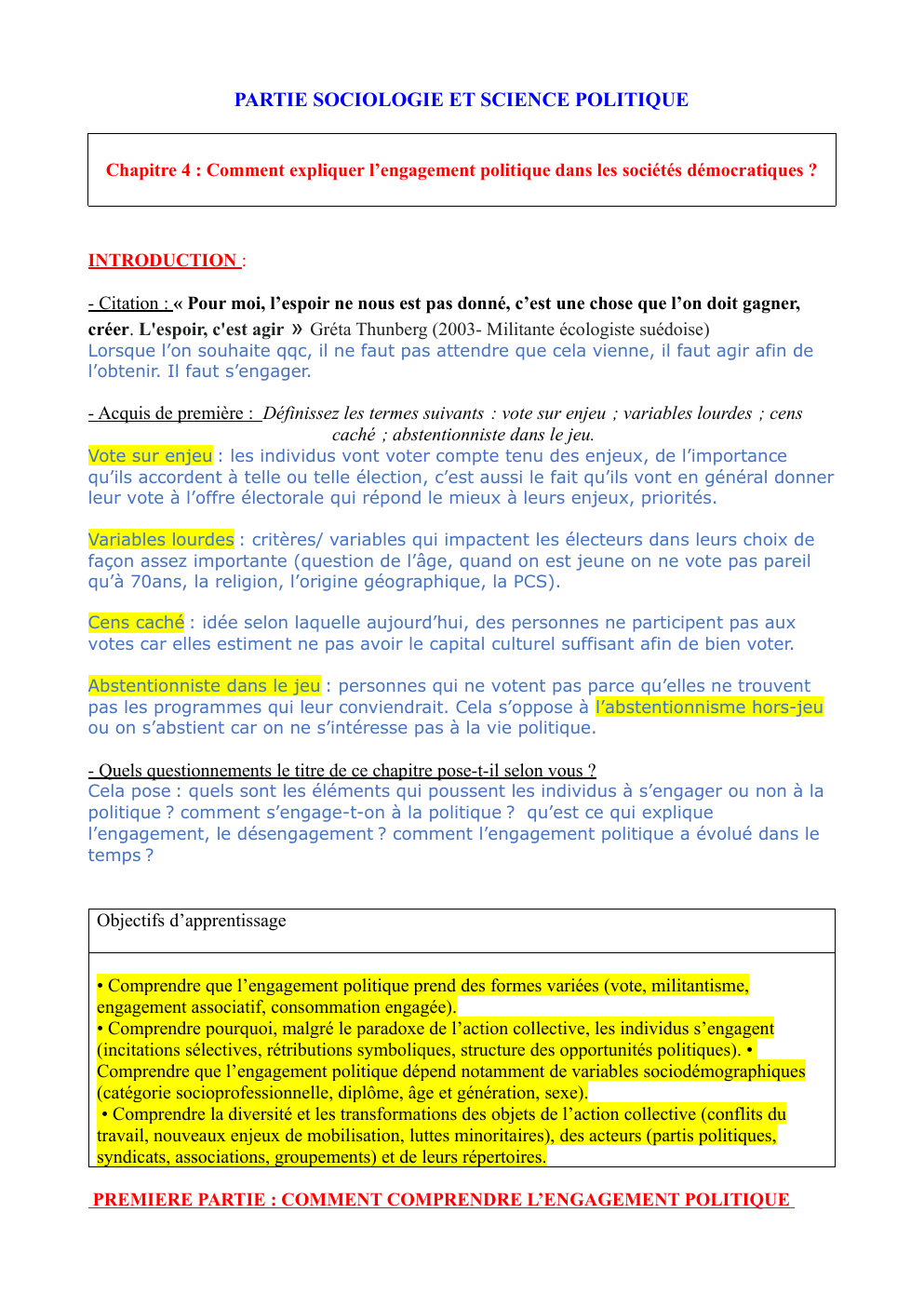 Prévisualisation du document Chapitre 4 Engagement politique