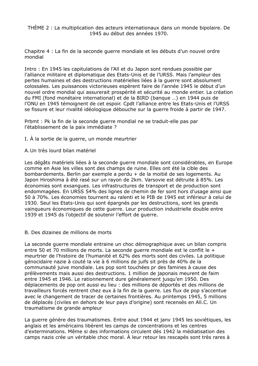 Prévisualisation du document Chapitre 4 : La fin de la seconde guerre mondiale et les débuts d’un nouvel ordre mondial