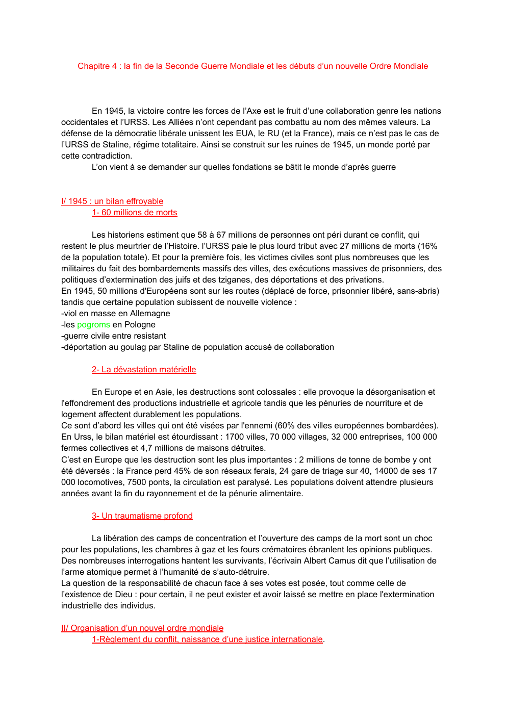 Prévisualisation du document Chapitre 4 : la fin de la Seconde Guerre Mondiale et les débuts d’un nouvelle Ordre Mondiale