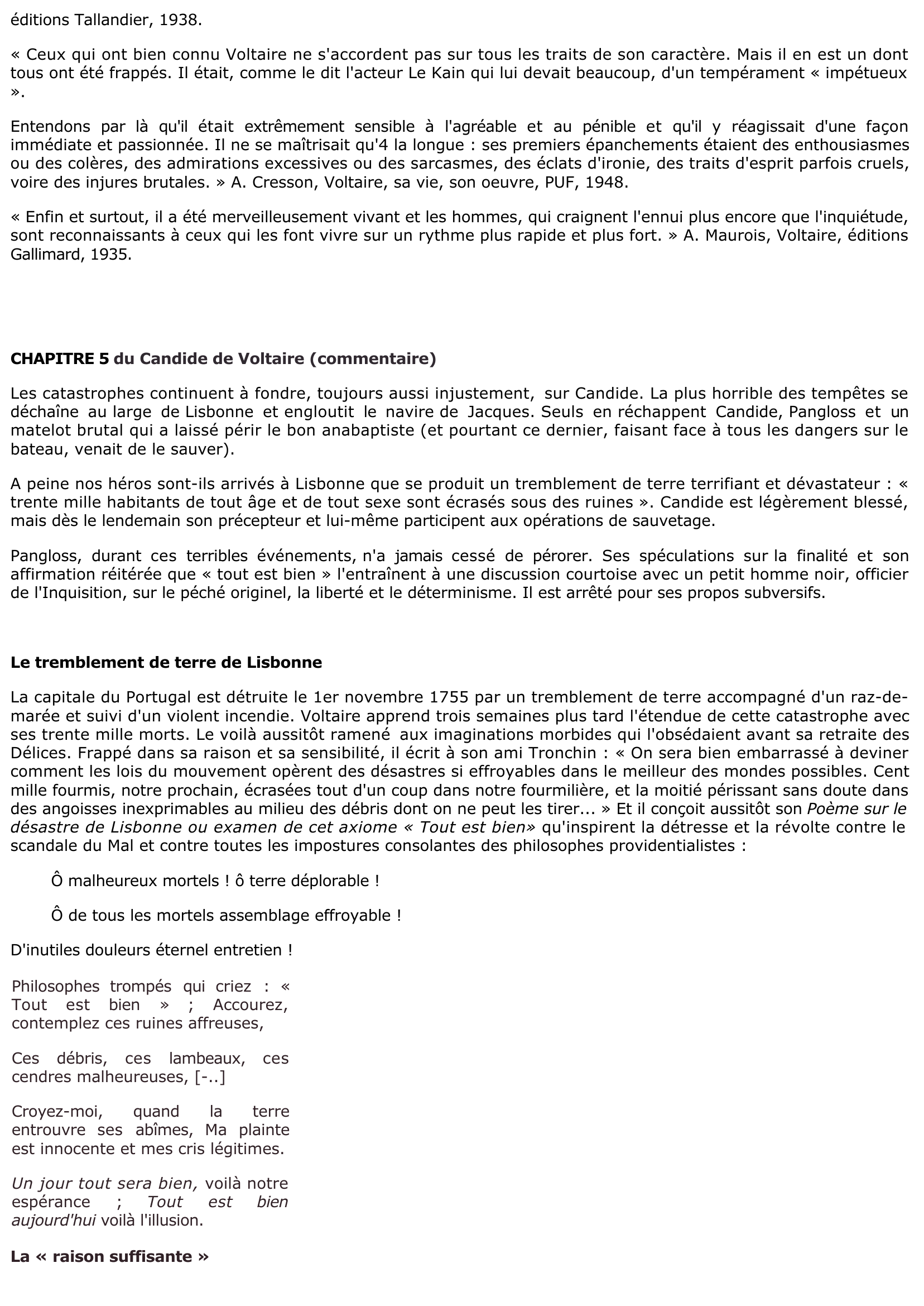 Prévisualisation du document CHAPITRE 5 du Candide de Voltaire (commentaire)