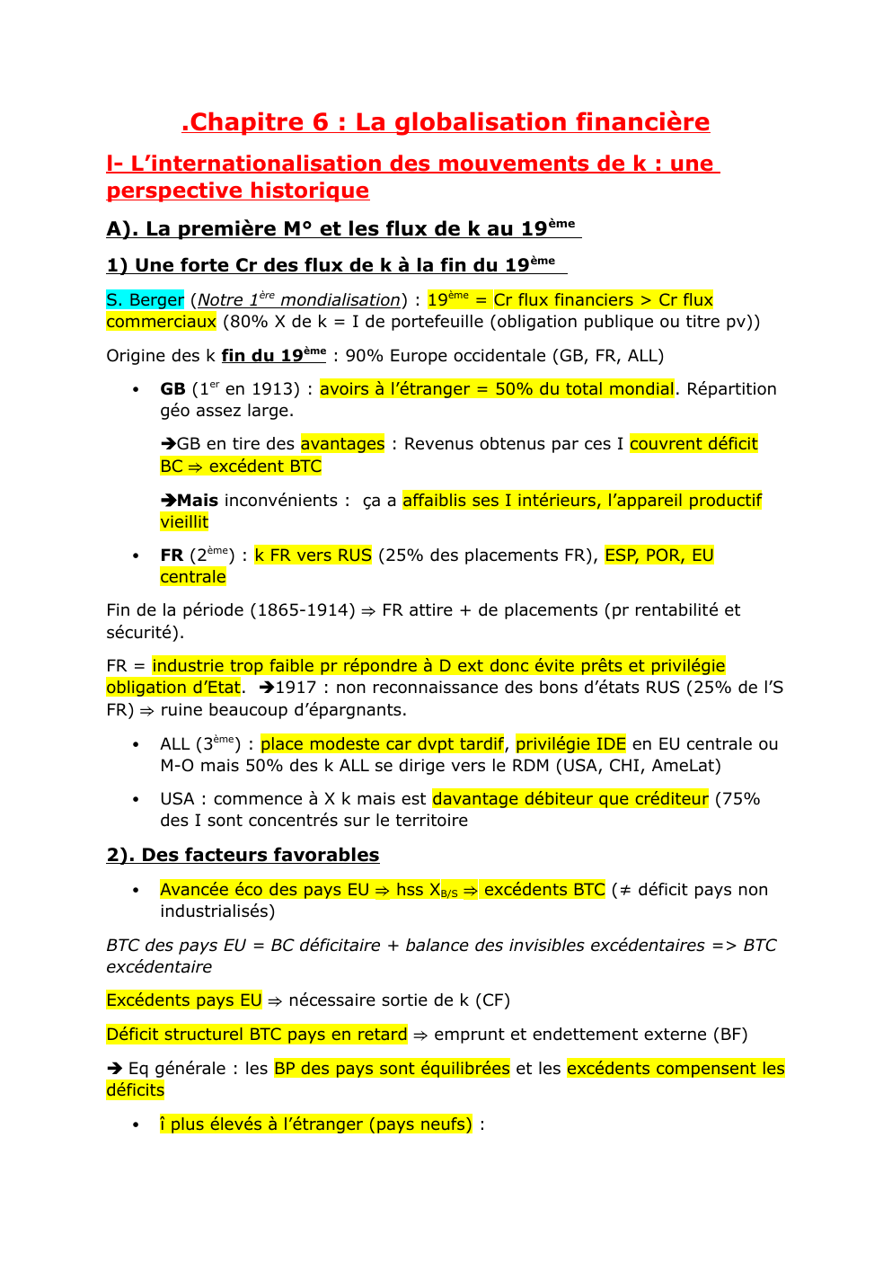 Prévisualisation du document Chapitre 6 : La globalisation financière