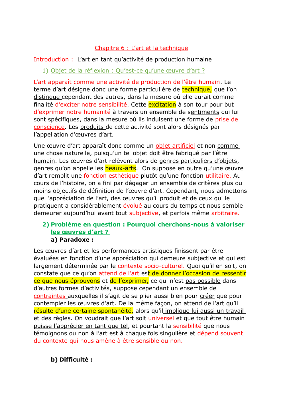 Prévisualisation du document Chapitre 6 : L’art et la technique