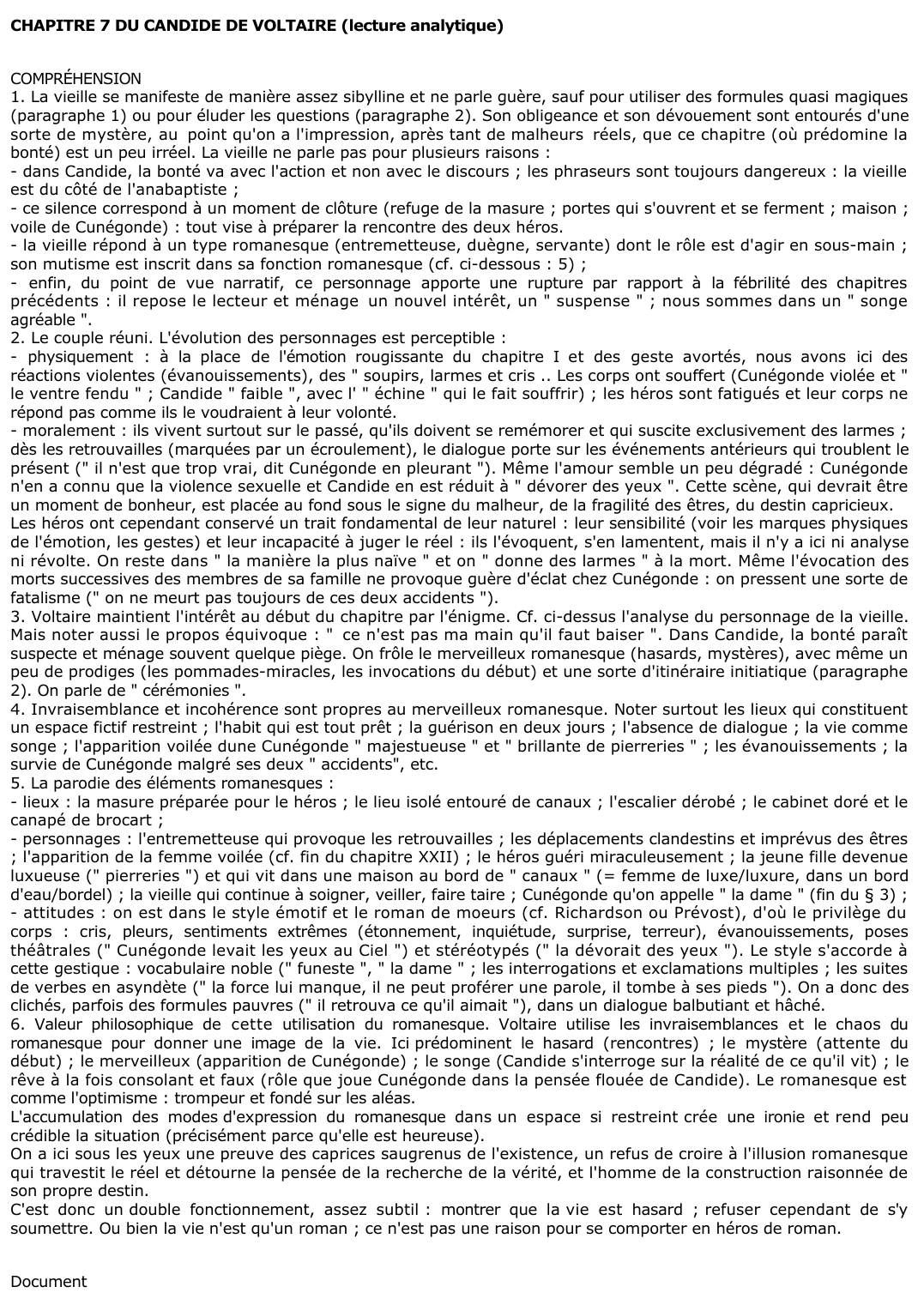Prévisualisation du document CHAPITRE 7 DU CANDIDE DE VOLTAIRE (lecture analytique)