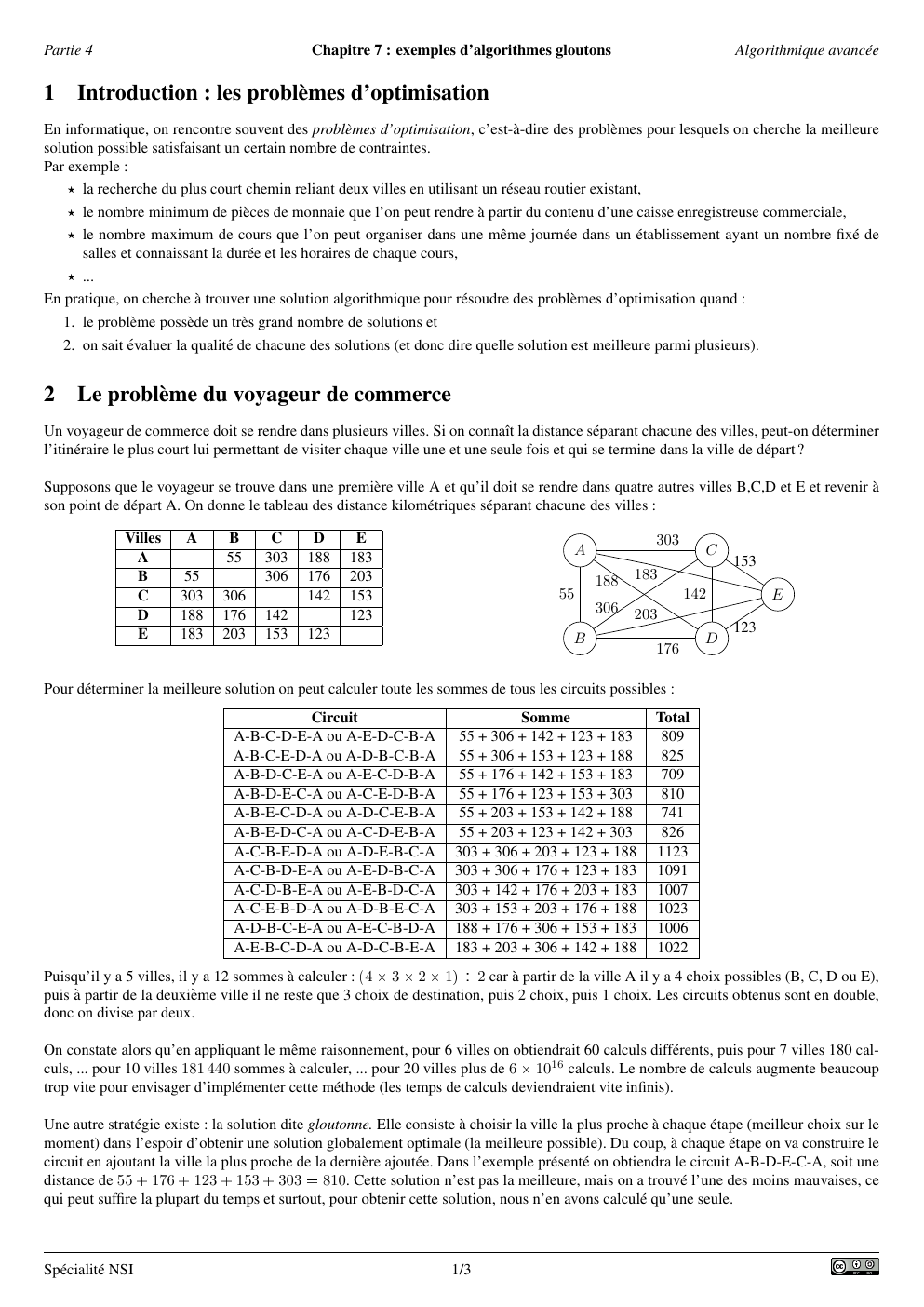 Prévisualisation du document Chapitre 7 : exemples d’algorithmes gloutons  Partie 4  1  Algorithmique avancée