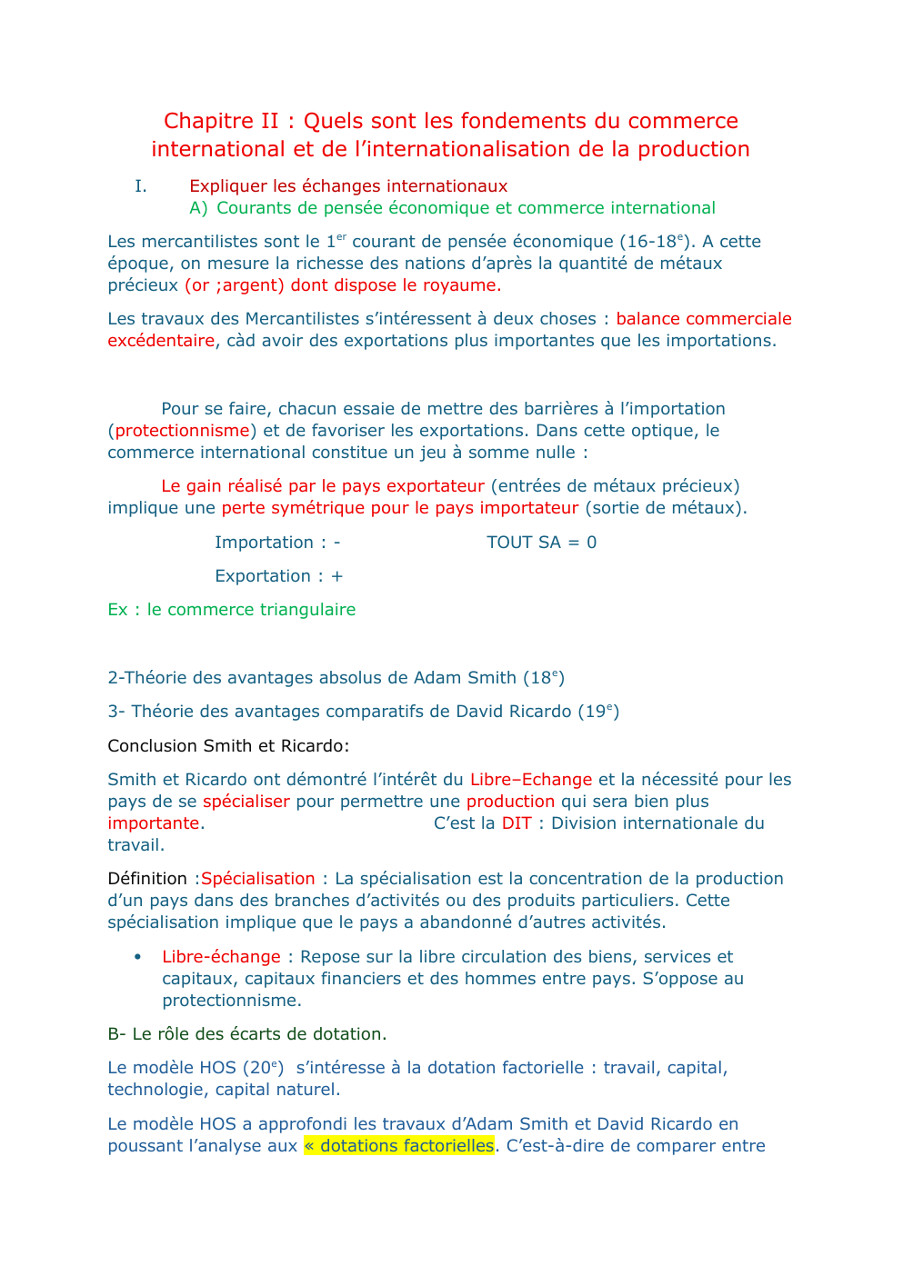 Prévisualisation du document Chapitre II : Quels sont les fondements du commerce international et de l’internationalisation de la production