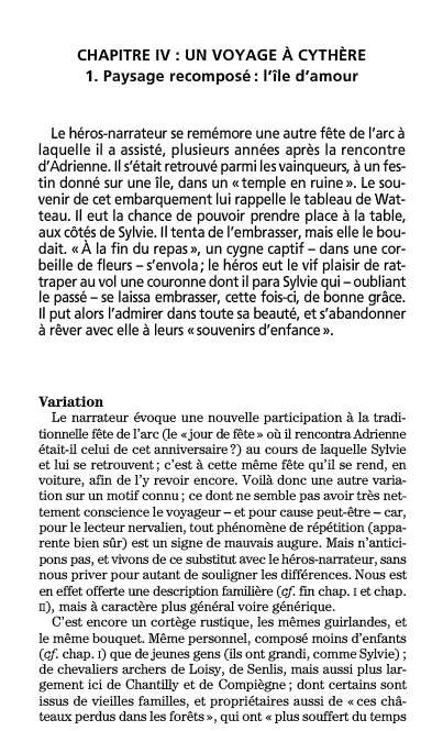 Prévisualisation du document CHAPITRE IV : UN VOYAGE À CYTHÈRE: Sylvie de Nerval (résumé et analyse)