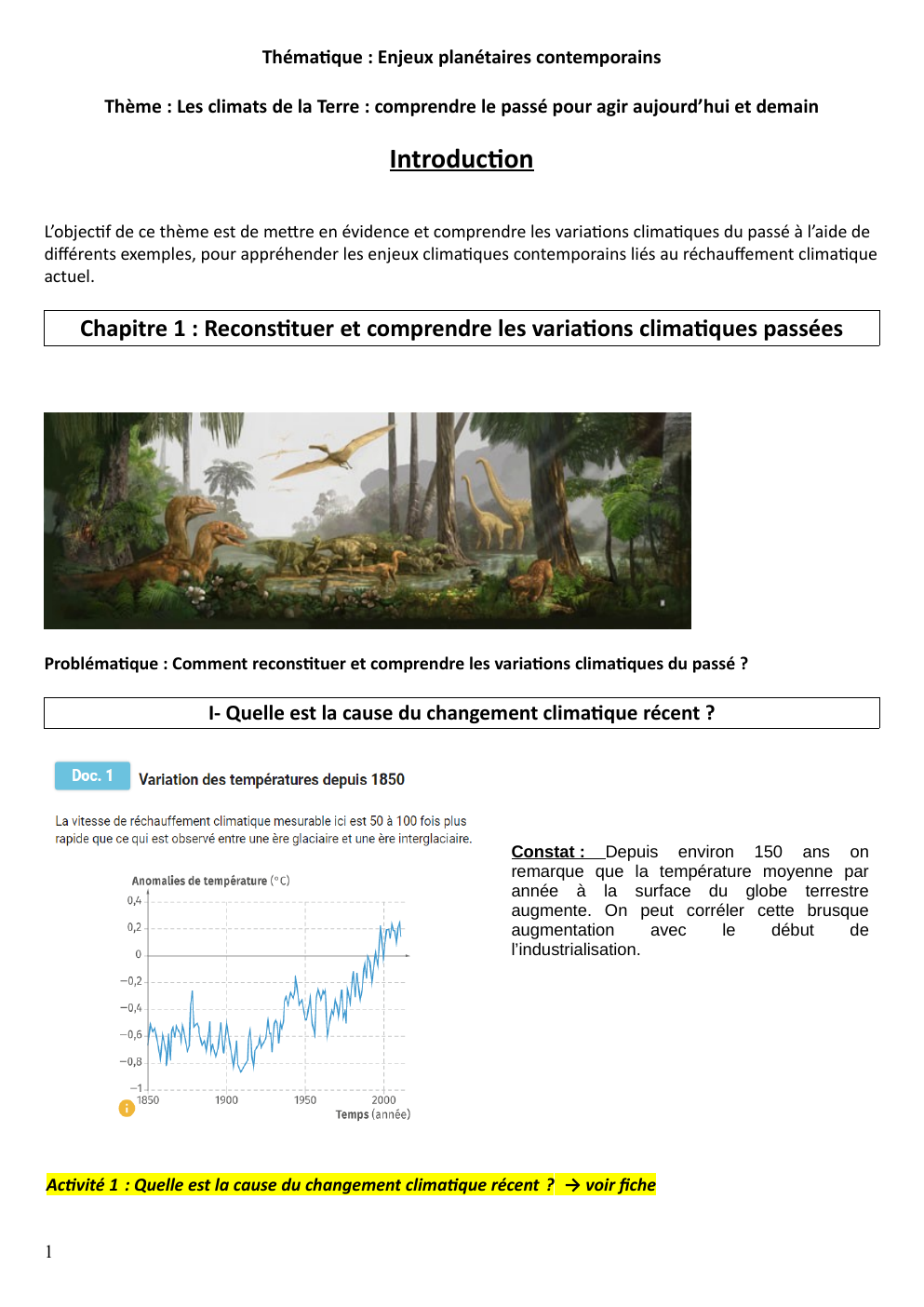 Prévisualisation du document Chapitre les climats du passé (spé SVT)