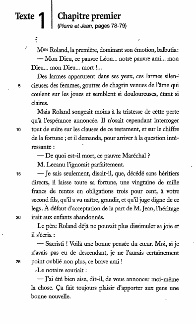 Prévisualisation du document Chapitre premier (Pierre et Jean, pages 78-79): commentaire (Maupassant)