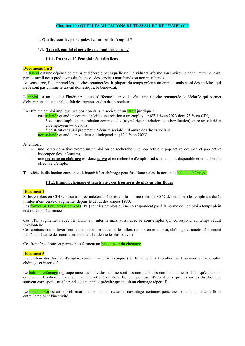Prévisualisation du document chapitre sur les mutation du travail et de l'emploi