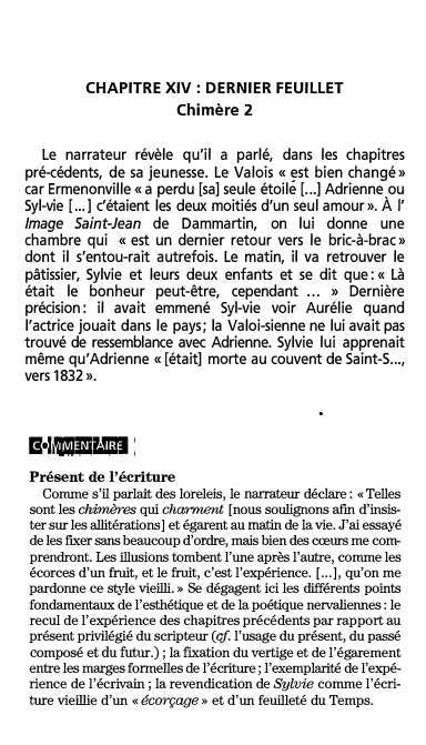Prévisualisation du document CHAPITRE XIV : DERNIER FEUILLET: Sylvie de Nerval (résumé et analyse)