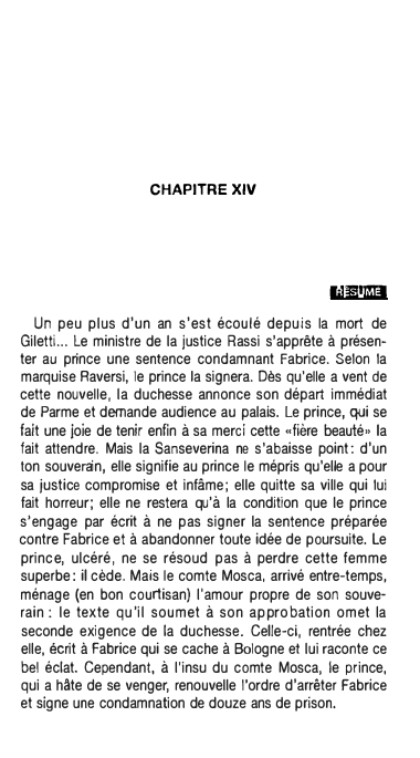 Prévisualisation du document CHAPITRE XIV - La Chartreuse de Parme de Stendhal