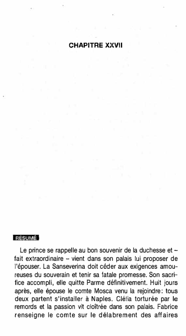 Prévisualisation du document CHAPITRE XXVII - La Chartreuse de Parme