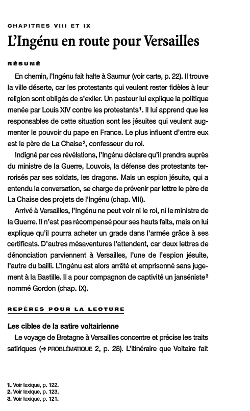 Prévisualisation du document CHAPITRES VIII ET IX

l?Ingénu en route pour Versailles
RÉSUMÉ

En chemin, l'ingénu fait halte à Saumur {voir carte, p....