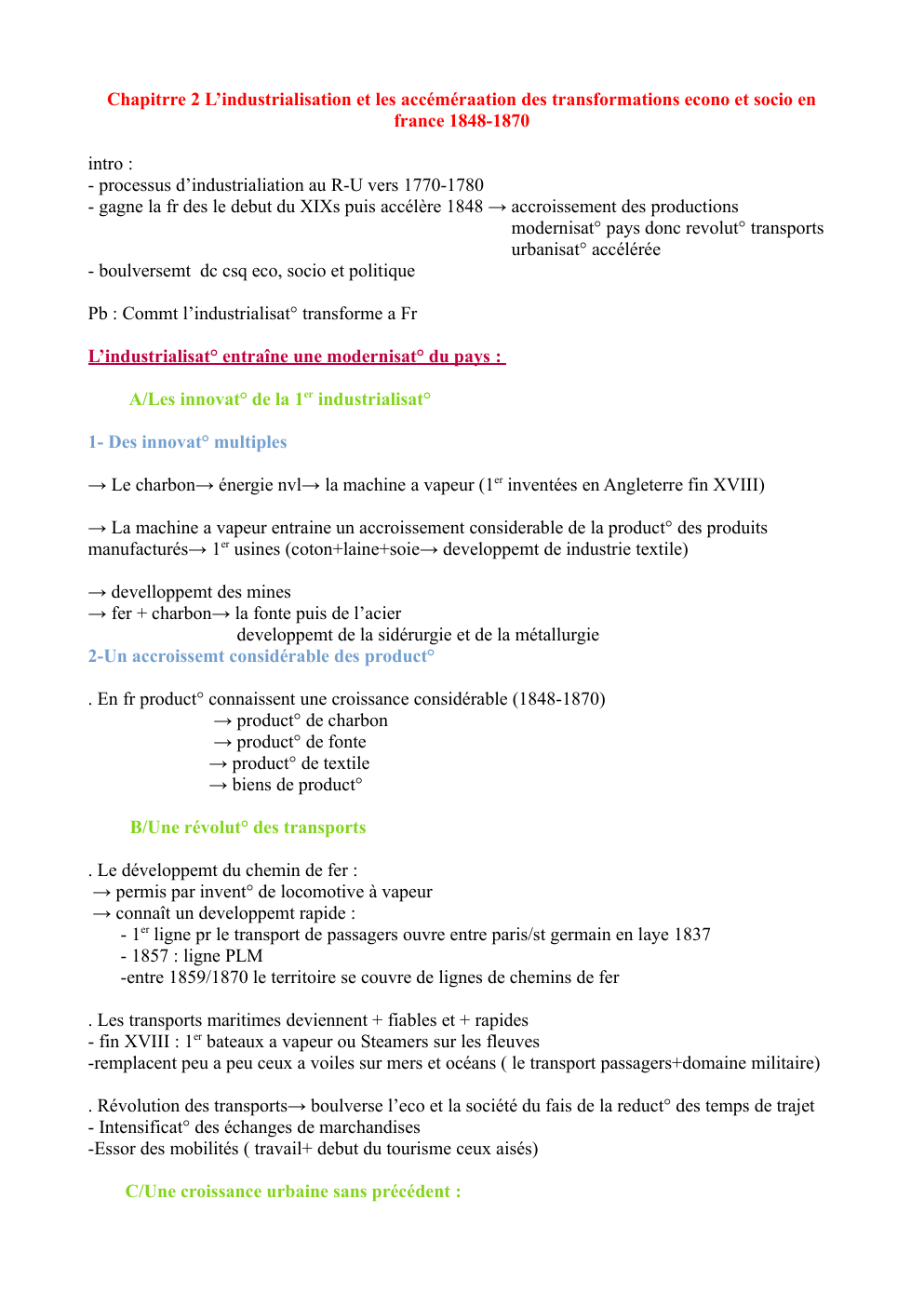 Prévisualisation du document Chapitrre 2 L’industrialisation et les accéméraation des transformations econo et socio en france 1848-1870