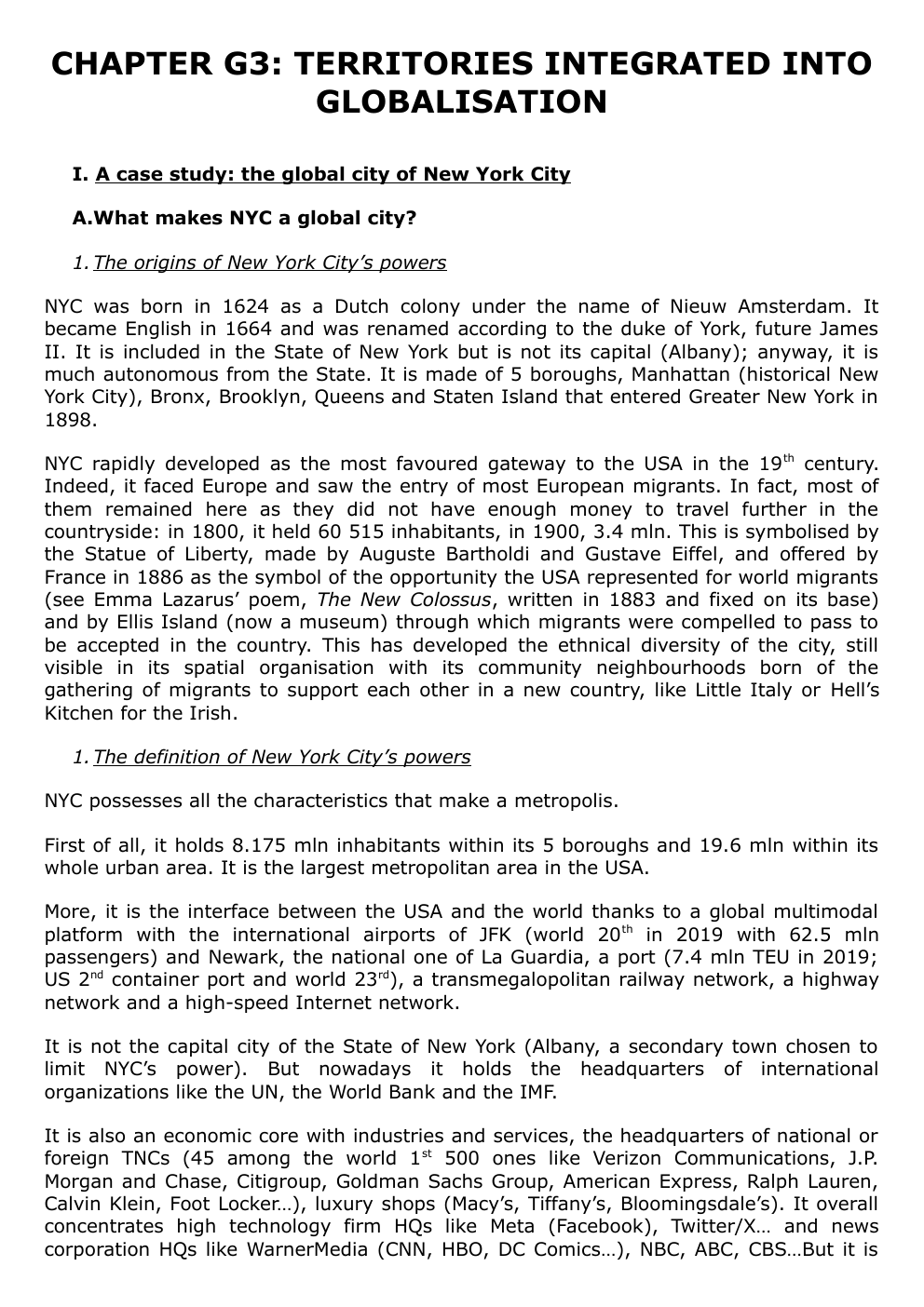 Prévisualisation du document CHAPTER G3: TERRITORIES INTEGRATED INTO GLOBALISATION