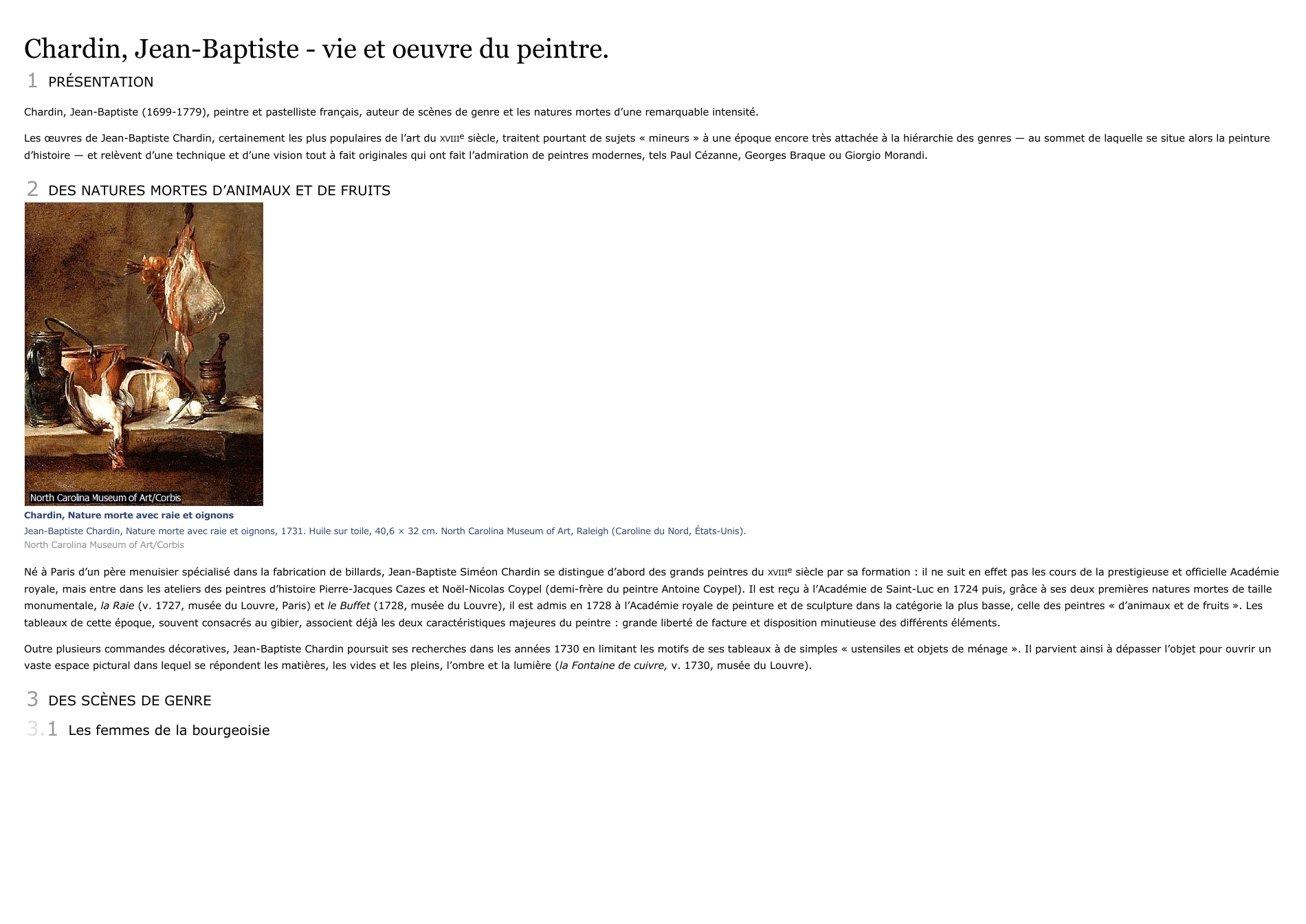 Prévisualisation du document Chardin, Jean-Baptiste - vie et oeuvre du peintre.