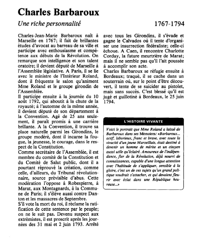 Prévisualisation du document Charles Barbaroux: Une riche personnalité.