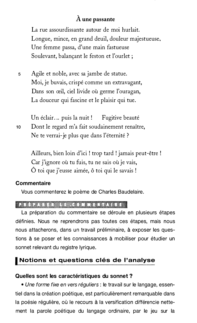 Prévisualisation du document Charles Baudelaire (1821-1867), « À une passante », extrait du recueil Les Fleurs du mal (1861), « Tableaux parisiens », XCIII.