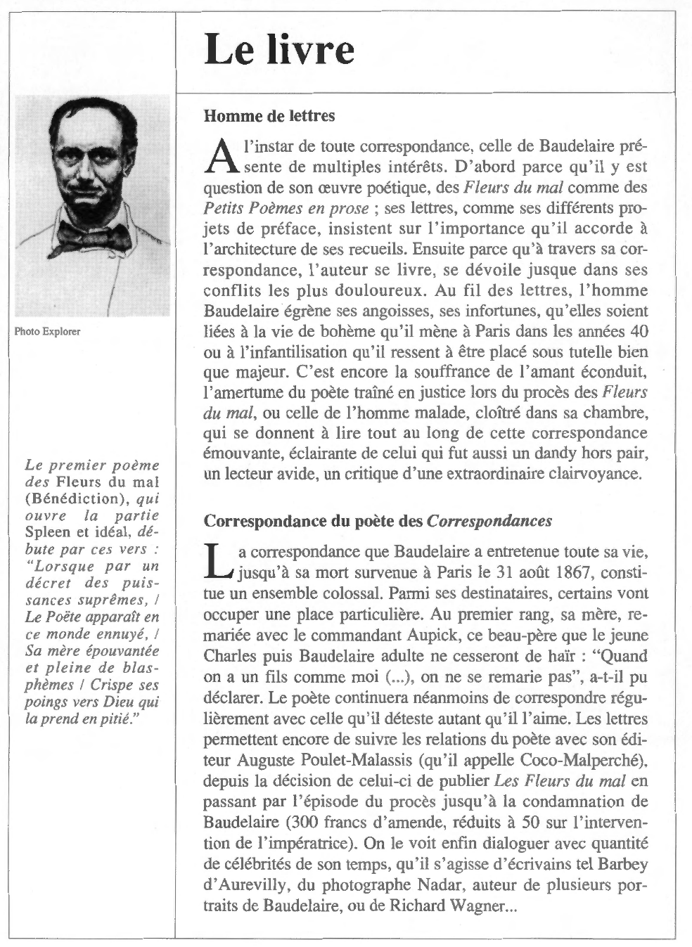 Prévisualisation du document Charles BAUDELAIRE : Correspondance