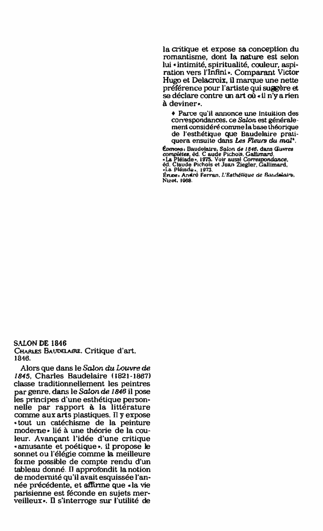 Prévisualisation du document Charles Baudelaire, Salon de 1846 (résumé & analyse)