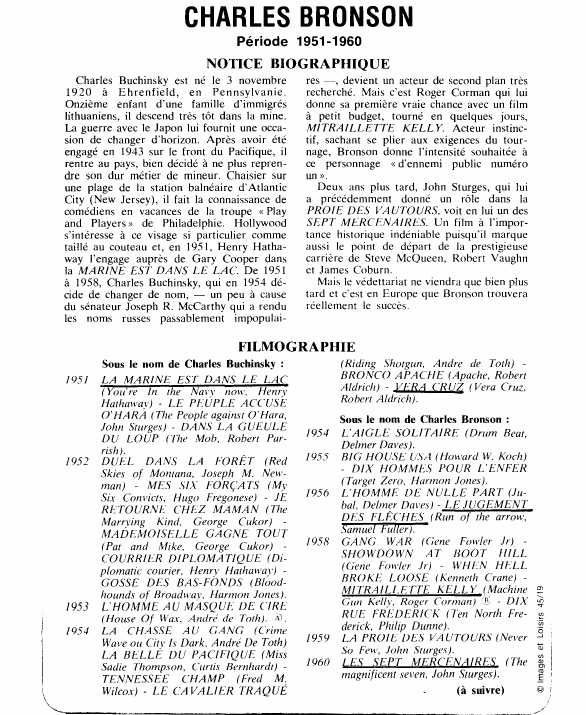 Prévisualisation du document CHARLES BRONSON