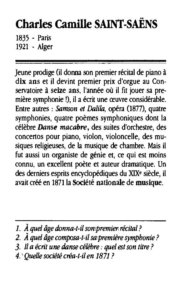 Prévisualisation du document Charles Camille SAINT-SAËNS