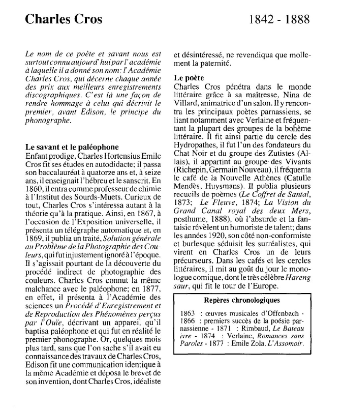 Prévisualisation du document Charles Cros.