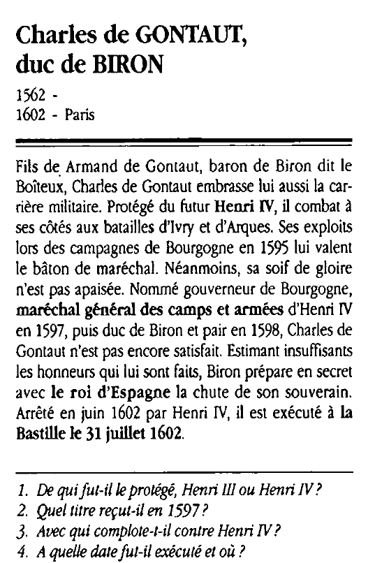 Prévisualisation du document Charles de GONTAUT, duc de BIRON