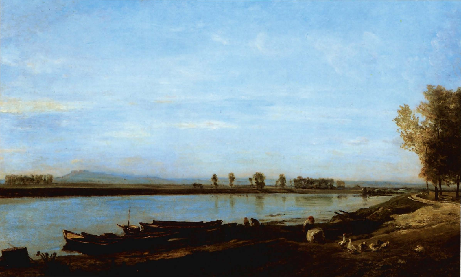 Prévisualisation du document Charles-François DAUBIGNY
LA SEINE À BEZONS
A mi-chemin entre les paysagistes de Barbizon et les impressionnistes, Daubigny fut un des plus ardents défenseurs de ces derniers.