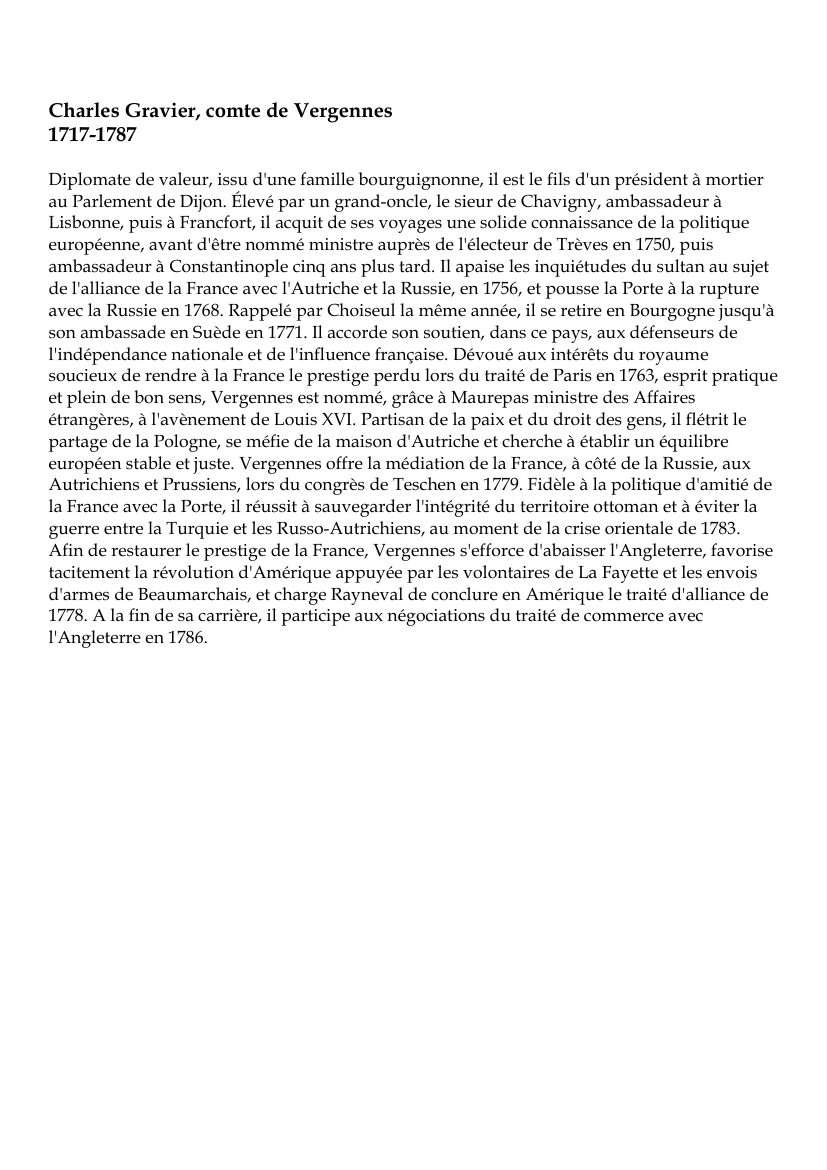 Prévisualisation du document Charles Gravier, comte de Vergennes