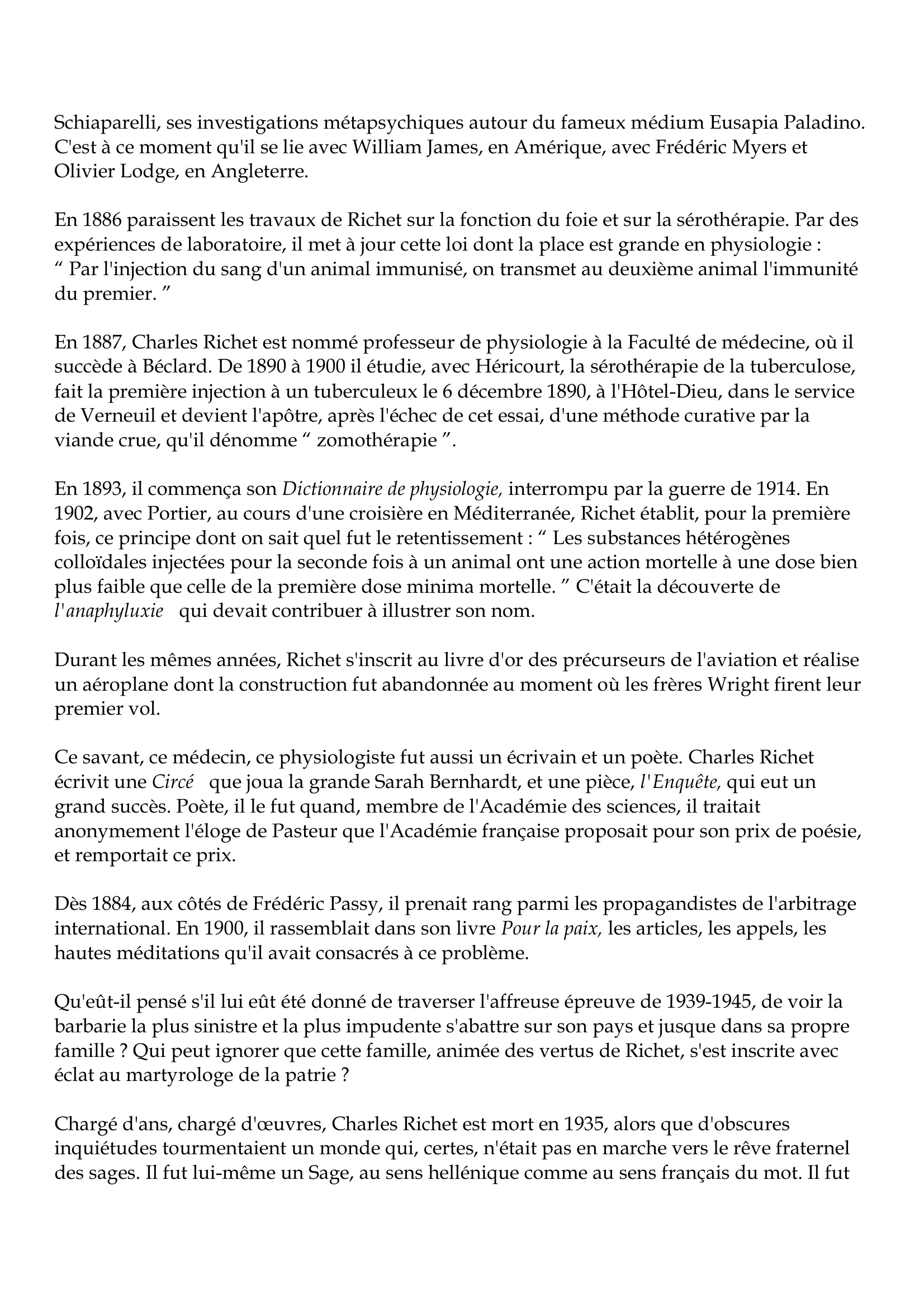 Prévisualisation du document Charles Richet
1850-1935
La vie, l'oeuvre, la pensée de Charles Richet mettent