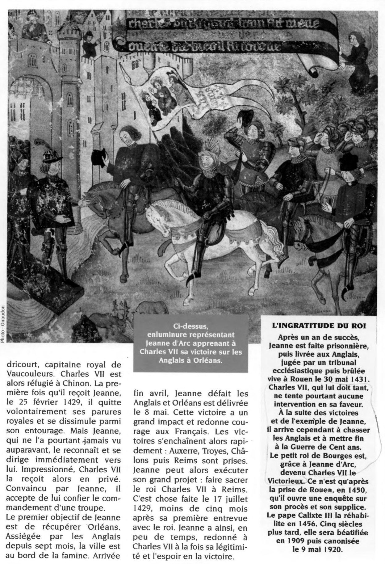 Prévisualisation du document Charles VII confie une armee à Jeanne d'Arc