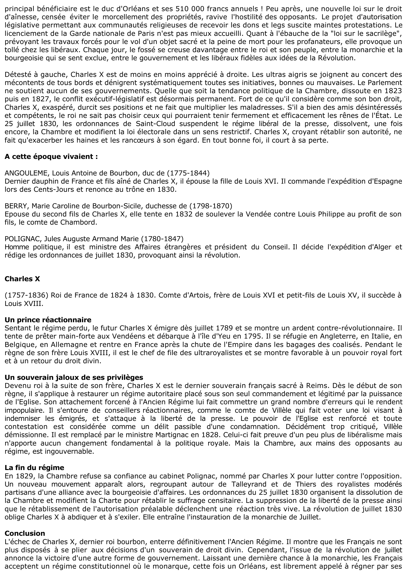 Prévisualisation du document Charles X