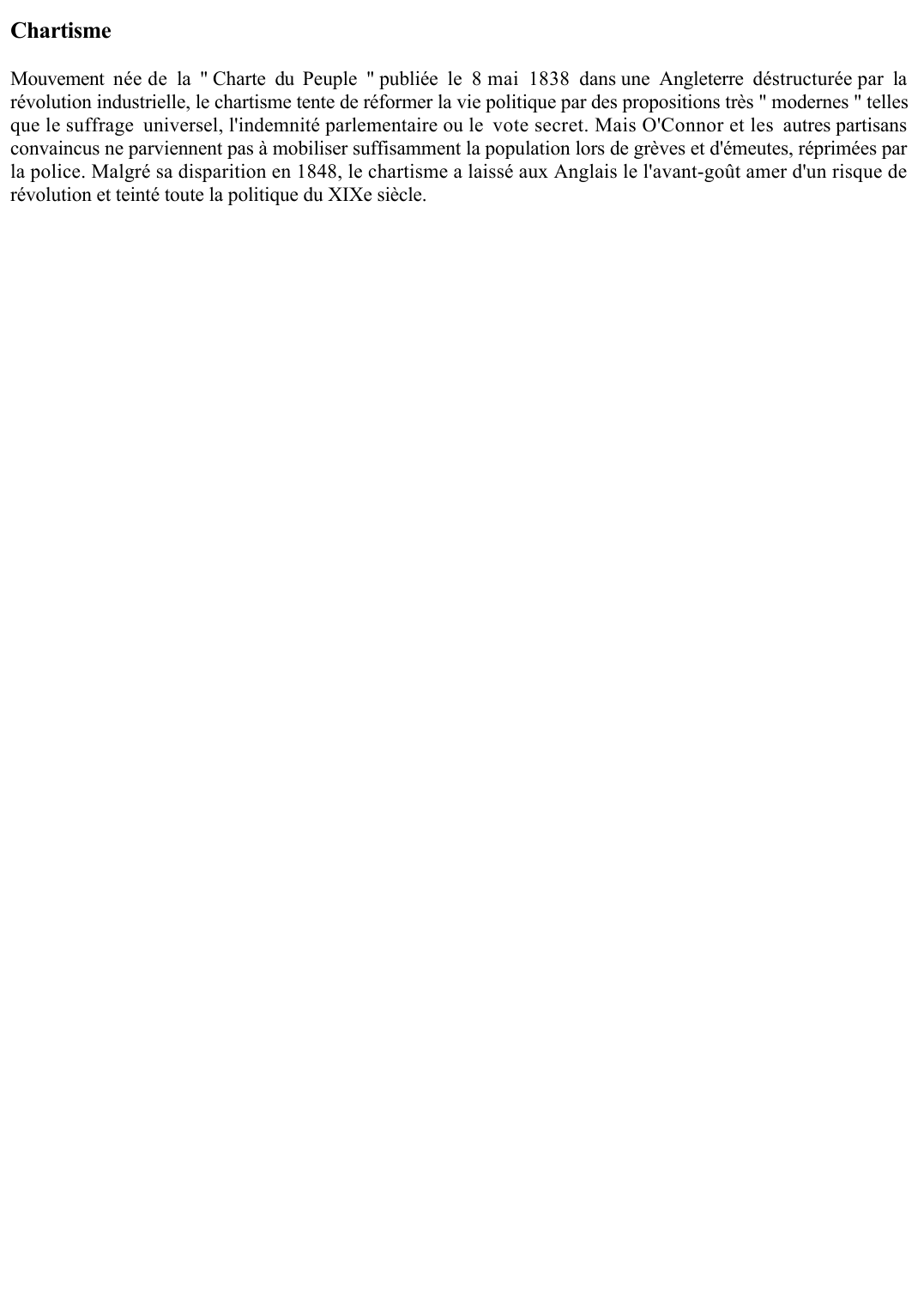 Prévisualisation du document Chartisme