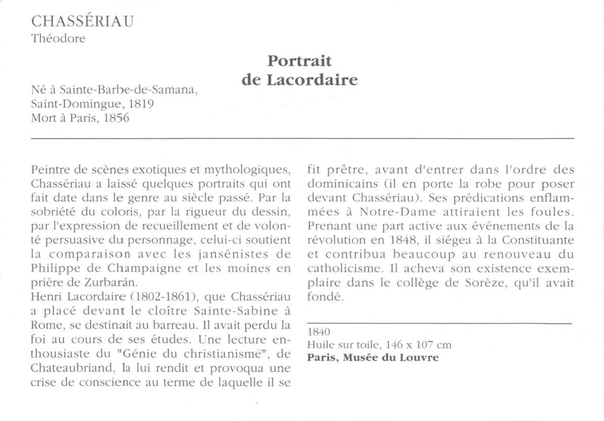 Prévisualisation du document CHASSÉRIAU Théodore: Portrait de Lacordaire