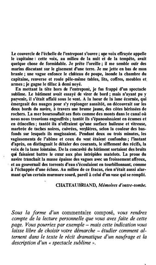 Prévisualisation du document CHATEAUBRIAND, Mémoires d'outre-tombe.