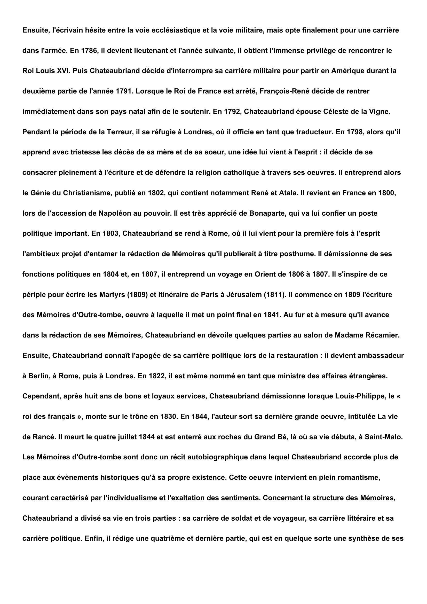 Prévisualisation du document Chateaubriand - Mémoires d'Outre-Tombe - Lucile