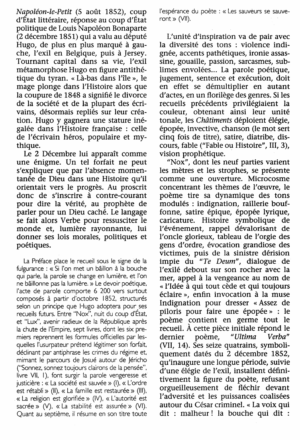 Prévisualisation du document CHÂTIMENTS de Victor Hugo (résume et analyse complète)