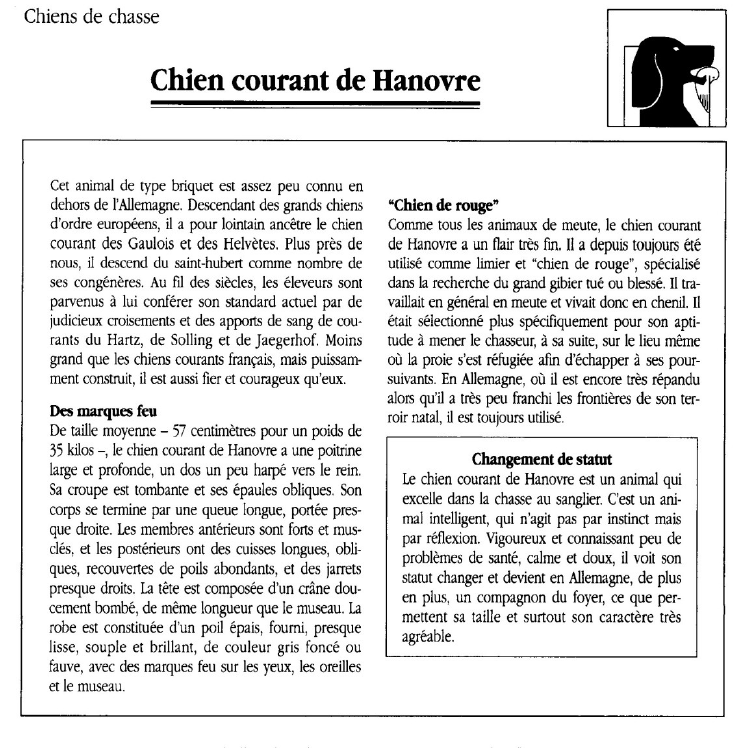 Prévisualisation du document Chiens de chasse	Chien courant de Hanovre.